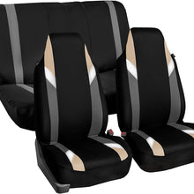 FH Group FB133112 Full SetPremium Modernistic Seat Covers Gray/Black - Fit Most Car, Truck, SUV, or Van