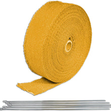 Yellow Turbo Manifold Heat Exhaust Thermal Wrap Tape & Stainless Ties 2"X50' for Ford Fusion