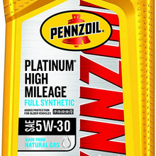 Pennzoil Platinum High Mileage Full Synthetic Motor Oil 5W-30 – 1 Quart (Case of 6)
