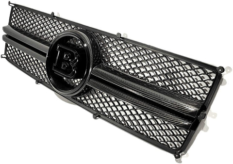 Mercedes-Benz W463 G-Class G-Wagon G63 G55 G500 front grille insert guard complete trim with emblem badge sticker logo carbon fiber compatible with Brabus style