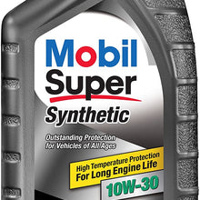 Mobil Super 112917 10W-30 Synthetic Motor Oil - 1 Quart (Pack of 6)