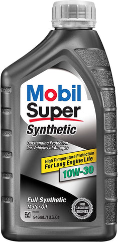 Mobil Super 112917 10W-30 Synthetic Motor Oil - 1 Quart (Pack of 6)