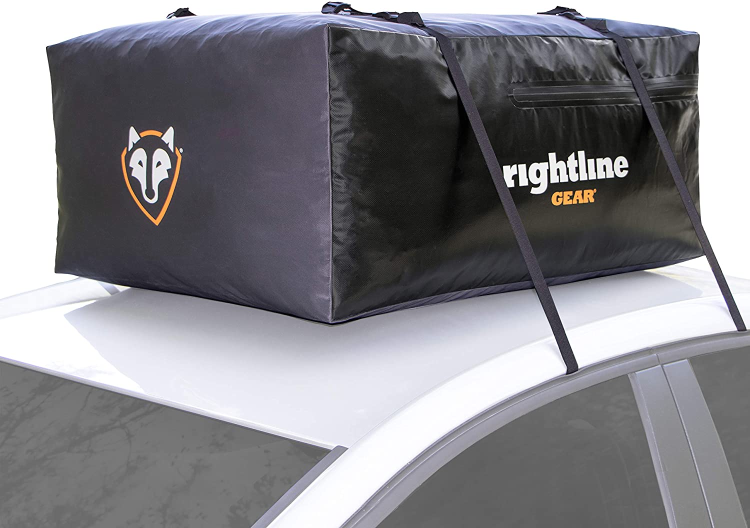 Rightline Gear Sport Jr Car Top Carrier, 10 cu ft Sized for Compact Cars, 100% Waterproof Zipper, Attaches With or Without Roof Rack, 100S50