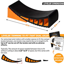 CARMTEK Camper Leveler Kit - Curved RV Levelers with Camper Wheel Chocks for Travel Trailers | Faster Camper Leveling Than RV Leveling Blocks (2 Pack)