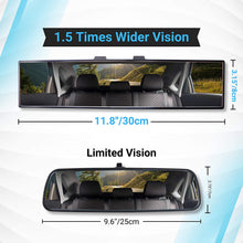 Convex Wide Angle Rear View Mirror, Universal Interior Clip On Rearview Mirror, Wide Rearview Mirror for Car, SUV, Truck (30 cm x 8 cm, 11.8" x 3.15")