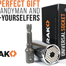 RAK Universal Socket Grip (7-19mm) Multi-Function Ratchet Wrench Power Drill Adapter 2Pc Set - Best Unique Tool Gift for Men, DIY Handyman, Father/Dad, Husband, Boyfriend, Him, Women