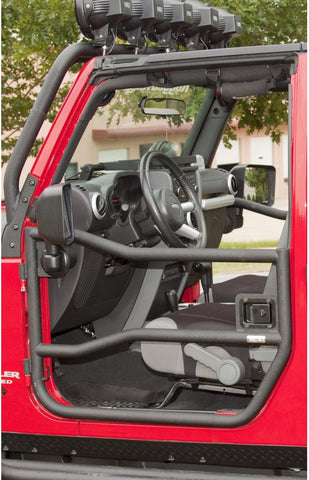 Rugged Ridge 11509.10 Black Textured Front Tube Doors for 2007-2018 Jeep Wrangler JK Models