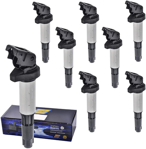 New Ignition Coil Herko B204 Set of 8 For BMW 2001-2010, Rolls Royce Phantom 2004-2010