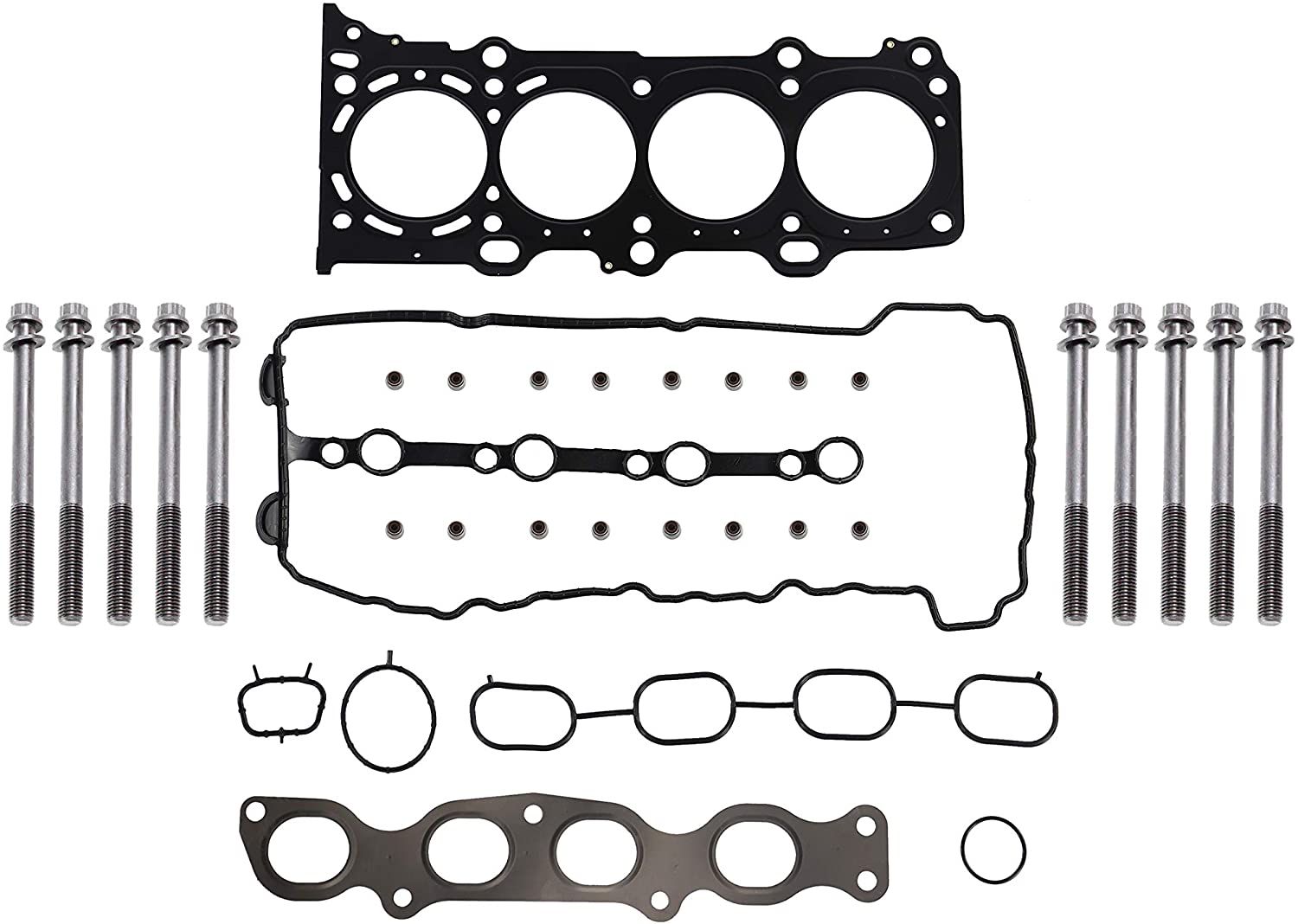 DNJ Head Gasket Set with Head Bolt Kit For 2009-2013 for Suzuki Grand Vitara 2.4L 2393cc L4 DOHC