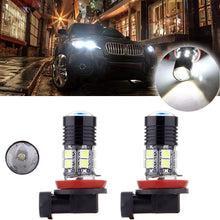 SCITOO White H11 LED Bulbs 12SMD LED Lights with Projector for Fog Light Plug and Play Style,2Pcs