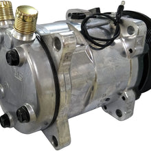 ACTECmax Universal A/C Compressor with Black PV8 Clutch Sanden 508 Style 5H14 R134A Serpentine Belt