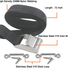 YYST 72" Gas Tank Strap Fuel Tank Strap W/Stainless Steel Clamp and Deck Loops - Hardware Included