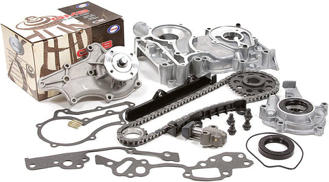 Evergreen TCK2006WOP Compatible With 83-84 Toyota 2.4 SOHC 8V 22R Timing Chain Kit w/Timing Cover Oil Pump GMB Water Pump