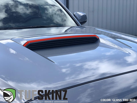 TufSkinz Hood Scoop Accent - Compatible with 2016-2020 Tacoma - 1 Piece Kit (Gloss TRD Red)