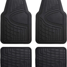 FH Group Black F11311BLACK Rubber Floor Mat(Heavy Duty Tall Channel, Full Set Trim to Fit)