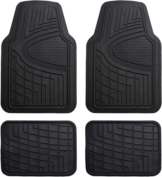 FH Group Black F11311BLACK Rubber Floor Mat(Heavy Duty Tall Channel, Full Set Trim to Fit)