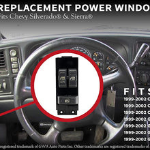 Master Power Window Switch, Gray - Driver Side Door - Fits Chevrolet Silverado, GMC Sierra 1999, 2000, 2001, 2002-1500, 2500, 2500 HD, 3500 - Window Switch, Housing Fits Chevy - Replaces GM 15047637