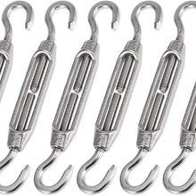 X AUTOHAUX 6pcs Car 304 Stainless Steel Hook and Hook Turnbuckle Wire Rope Tension Replacement