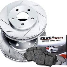 Power Sport Slotted Brake Rotors and Ceramic Brake Pads Kit -80935 [FRONTS]