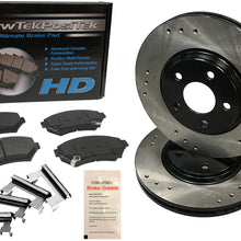 BK1604-4D Rear Premium E-Coat Drilled Rotors and Ultimate Ceramic Brake Pads and Hardware Kit