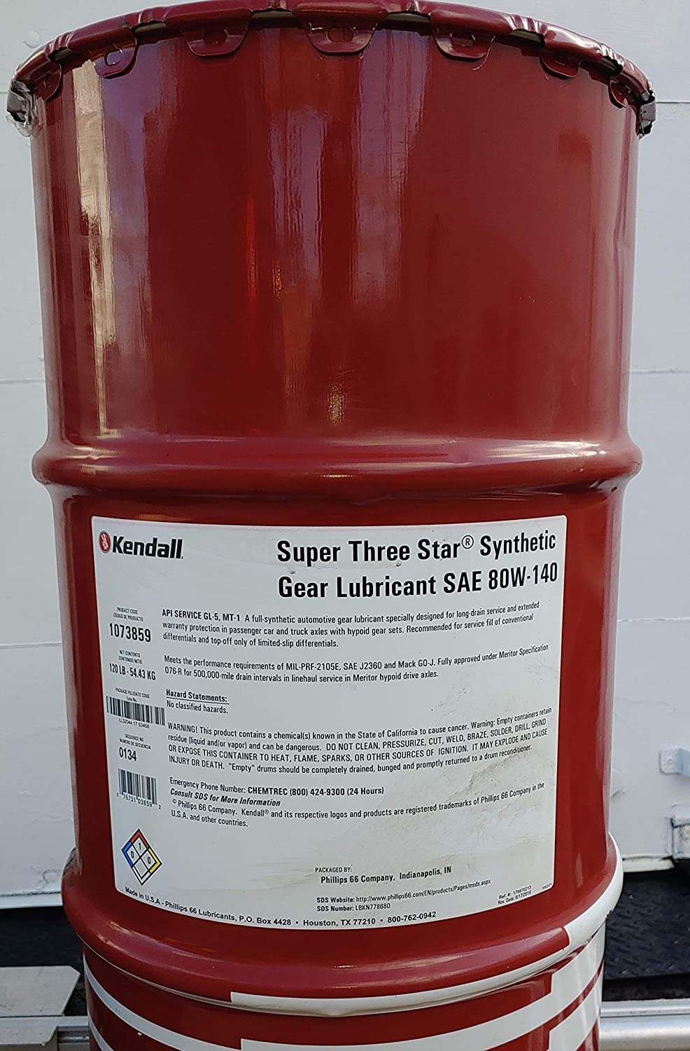 Kendall Super 3 Star Synthetic Gear Lubricant SAE 80W-140