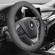FH Group FH2002SOLIDGRAY Steering Wheel Cover (Deluxe Full Grain Authentic Leather Solid Gray)