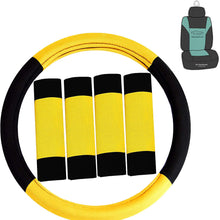 FH Group FH2033 Modernistic Steering Wheel Cover and Seat Belt Pads (Mint) with Gift – Universal Fit for Cars Trucks & SUVs