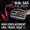 NOCO Boost HD GB70 2000 Amp 12V UltraSafe Lithium Jump Starter for up to 8L Gasoline Engines and 6L Diesel Engines