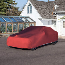 Budge Indoor Stretch Car Cover, Luxury Indoor Protection, Soft Inner Lining, Breathable, Dustproof, Car Cover fits Cars up to 200", Red, Size 3: Fits up to 16'8"