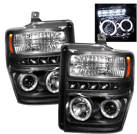 Spyder Auto 5010575 LED Halo Projector Headlights Black/Clear