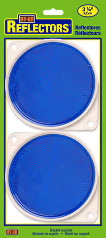 HY-KO Products CDRF-3B BRACKETED Nail-ON Reflector 2 PK, 3.25 in, Blue