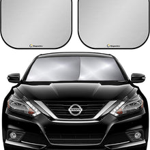 Windshield Sun Shade with Bonus 2 Pack Cling Sunshades. 210T Reflective Fabric Blocks Sun and Keeps Your Vehicle Cool. Foldable Sun Shield for Car Windshield. Windshield Sunshade (Universal Fit)