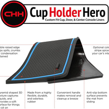 CupHolderHero for Toyota RAV4 Accessories 2013-2018 Premium Custom Interior Non-Slip Anti Dust Cup Holder Inserts, Center Console Liner Mats, Door Pocket Liners 16-pc Set (Blue Trim)