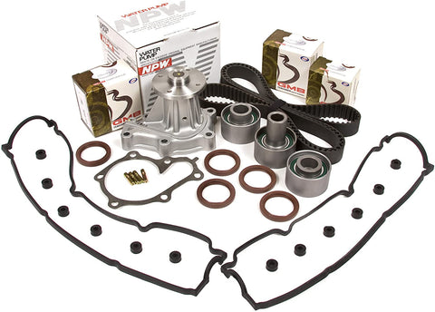 Evergreen TBK180VCN Fits 90-96 Nissan 300ZX Non & Turbo VG30DE Timing Belt Kit Valve Cover Gasket NPW Water Pump