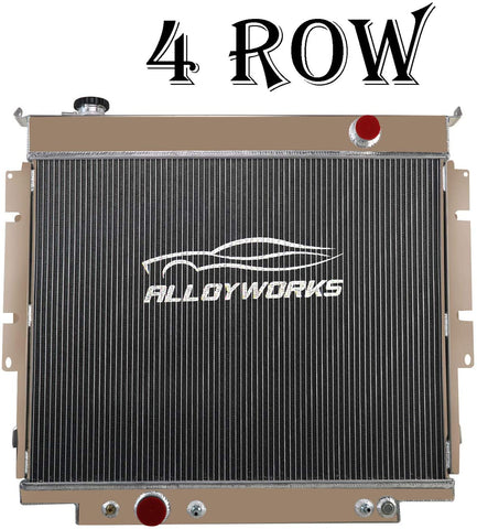 ALLOYWORKS 4 Row Core All Aluminum Radiator for 1983-1994 Ford F150 F250 F350 F59 6.9L 7.3L V8 AT/MT