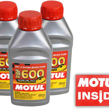 Motul (3 Pack) 100949 RBF 600 DOT 4 100% Synthetic Factory Line Racing Brake Fluid with Premium Motul Sticker (3)