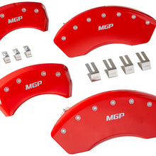 MGP Caliper Covers 17112SMGPRD Caliper Cover (Red Powder Coat Finish, Engraved Front and Rear: MGP, Silver Characters, Set of 4)