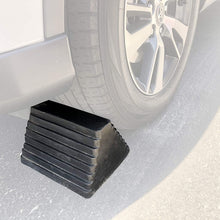 MAXXHAUL 80681-10'X8'X6' Solid Rubber Heavy Duty Wheel Chock with Eyebolt, 2 Pack