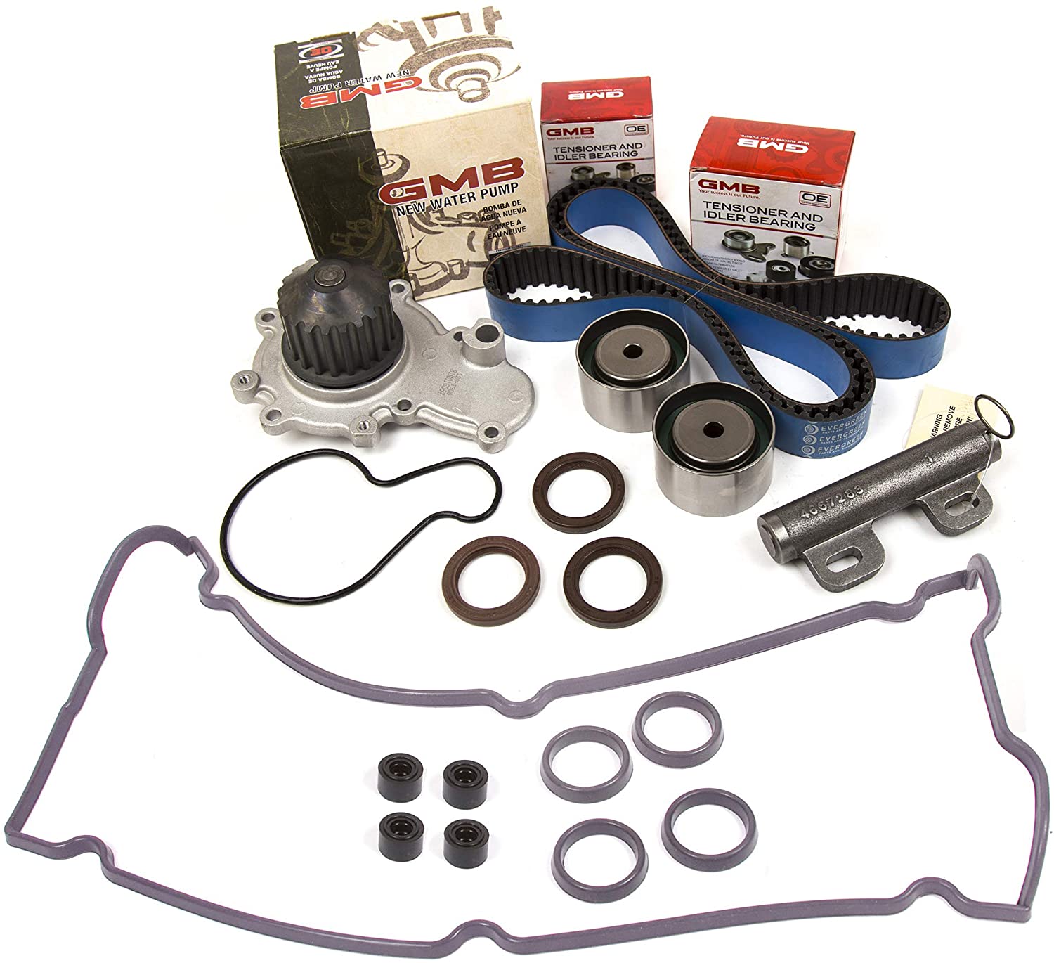 Evergreen TBK246HPHVC Race Series Timing Belt Kit Water Pump Valve Cover Fit 95-99 Eagle Mitsubishi Dodge 2.0 420A