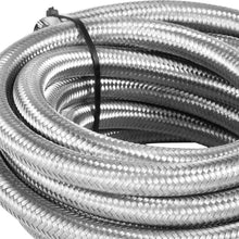 Happybuy AN8 20Ft Fuel Line Hose Kit - Stainless Steel Nylon Braided AN-8 Gas Oil Fuel Line Hose with 10PCS Aluminum Hose End Fitting Adapters Fuel Line Set (20Ft Silver)