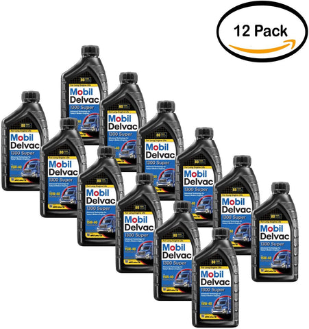 PACK OF 12 - Mobil Delvac 15W-40 Heavy Duty Diesel Oil, 1 Quart