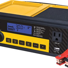 DEWALT DXAEC80 30 Amp Bench Battery Charger: 80 Amp Engine Start, 2 Amp Maintainer, 120V AC Outlet, 3.1A USB Port, Battery Clamps