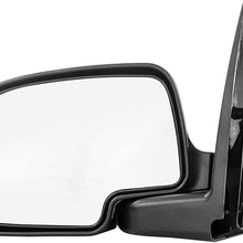 Left Driver Side Mirror for Chevy Avalanche Silverado GMC Sierra 1500 2500 (1999 2000 2001 2002) Chrome Non-Heated Power Operated Folding Outside Rear View Door Mirror - GM1320174