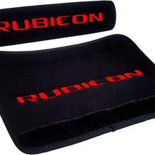OZ-USA Red Rubicon Logo for JK JKU Black Neoprene Automotive Seat Belt Covers Safety Cushion Shoulder Pad Travel Bag Straps