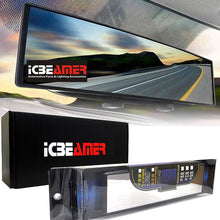 ICBEAMER 9.4" 240mm Easy Clip on Universal Fit Wide Angle Panoramic Auto Interior Rearview Mirror Flat Clear Surface