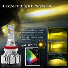 Alla Lighting D-CR F2 Newest Version 9000 Lumens Extremely Super Bright 3200K Gold Yellow High Power SUPER Mini H11 H8 H9 LED Headlight Bulb All-in-One Conversion Kits Headlamps Bulbs