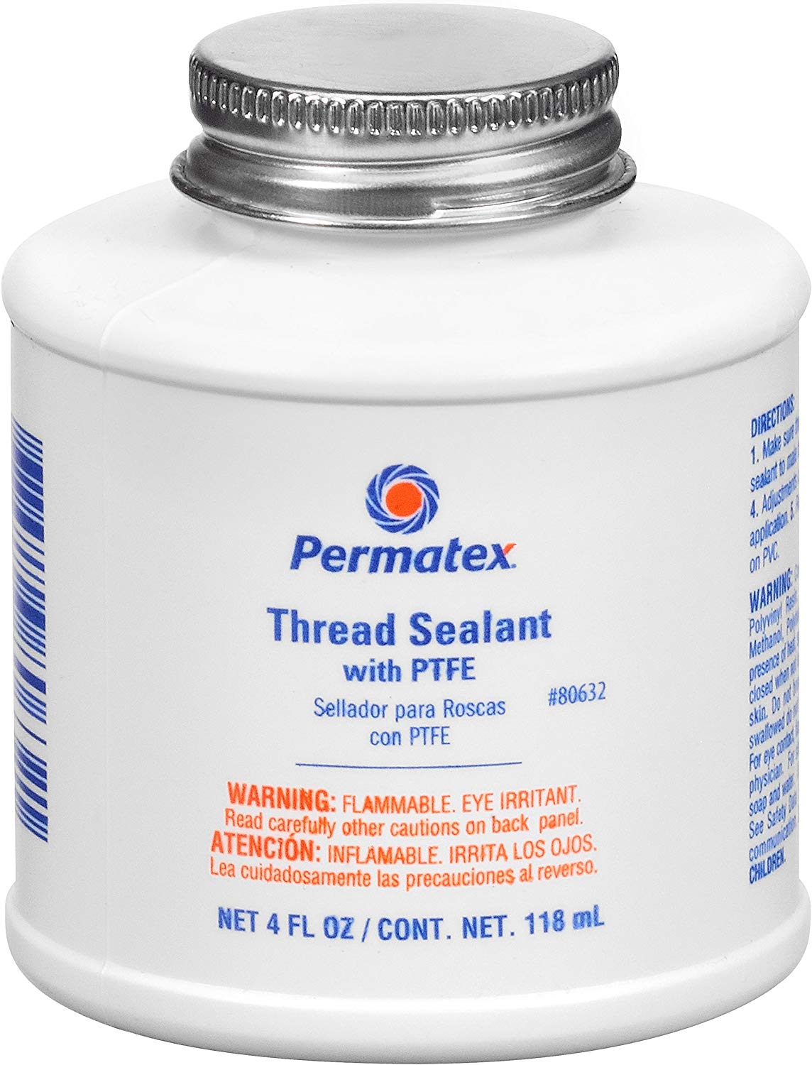 Permatex 80632 Thread Sealant with PTFE, 4 oz.