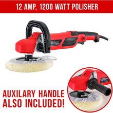 TCP Global 7" Professional High Performance Variable Speed Polisher with a 4 Pad Buffing and Polishing Kit and a Pad Cleaning Spur - Buff, Polish & Detail Car Auto Paint