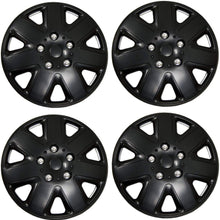 TuningPros WSC3-026B16 4pcs Set Snap-On Type (Pop-On) 16-Inches Matte Black Hubcaps Wheel Cover