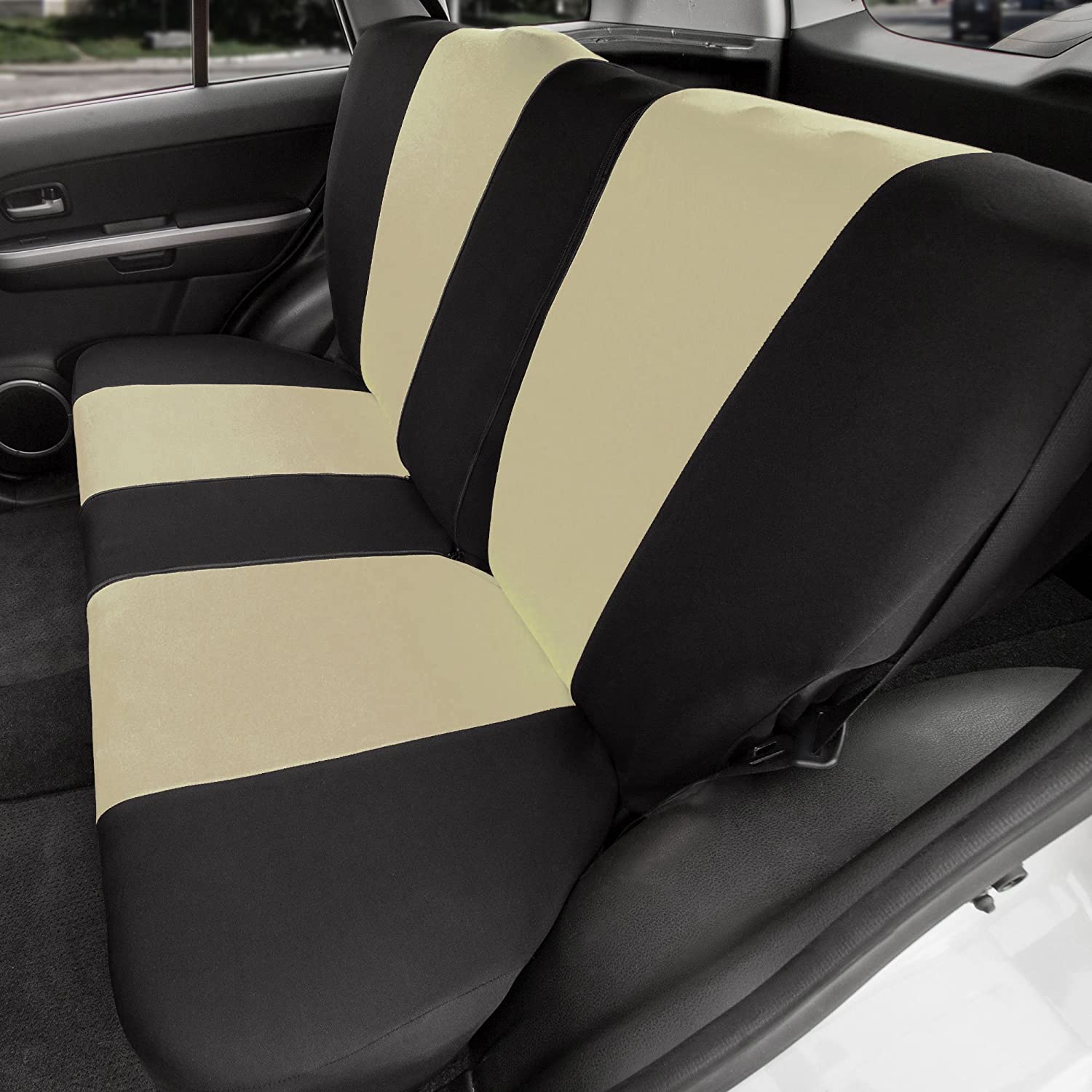 TLH Full Coverage Flat Cloth Seat Covers Rear, Gray Color-Universal Fit for Cars, Auto, Trucks, SUV